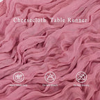 8 Pack Dusty Rose Cheesecloth Table Runner 17x108 inch Boho Gauze Cheese Cloth - Image 3