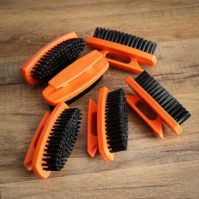 GreatNeck 19025 Nail Brush, 6 Pack Nail and Hand Scrub Brush Set, Stiff Bristles, Comfortable Scrubber Grip, Salon or Construction Quality, Gift For DIYer or Nail Techs